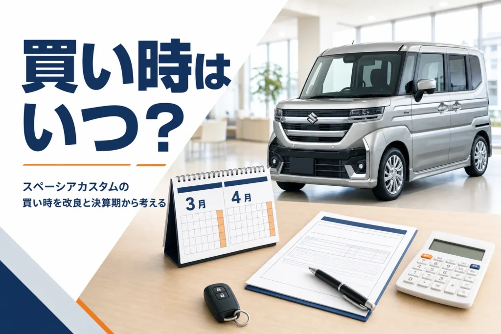 カレンダーと見積書で車の買い時を考える机の上の様子