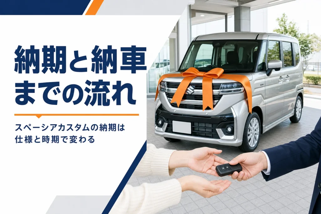 スペーシアカスタムの納車の場面