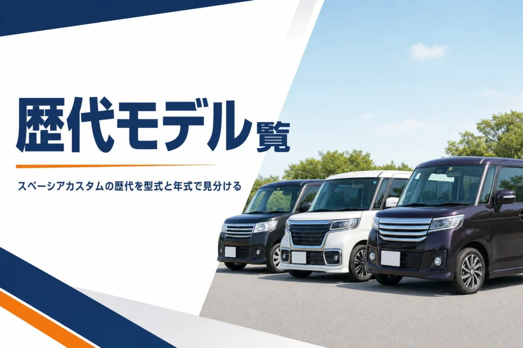 世代の違う軽スーパーハイトワゴンが3台並んだイメージ