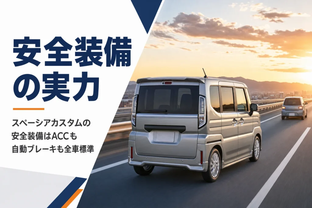 高速道路を車間をあけて走る軽スーパーハイトワゴンのイメージ