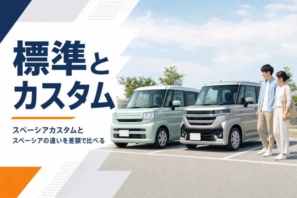 顔つきの違う2台の軽スーパーハイトワゴンが並ぶイメージ