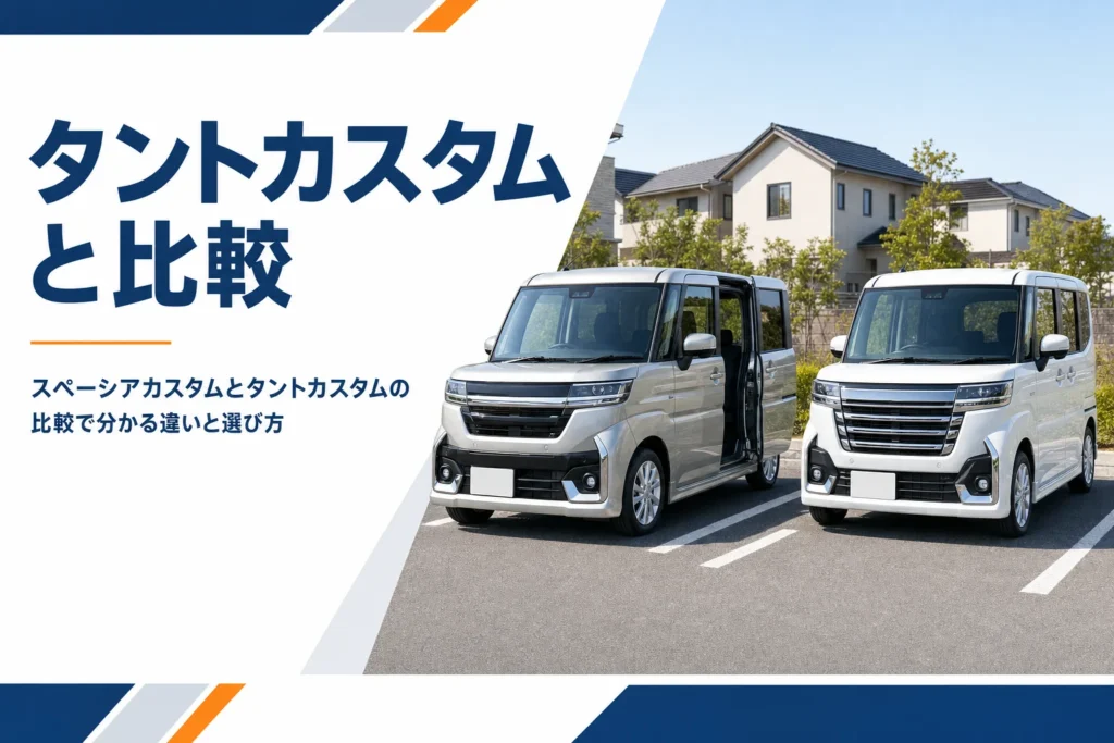 駐車場に並んだ2台の軽スーパーハイトワゴン